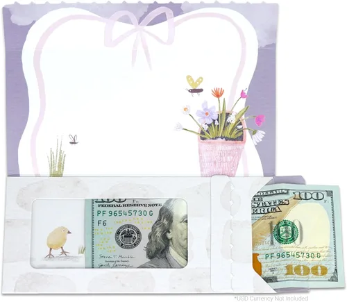Miniatura 125 de Tarjeta de boda, con dos aperturas de tira para desgarrar, con ventana de plástico transparente que deja ver dinero, cheques o tarjetas de regalo