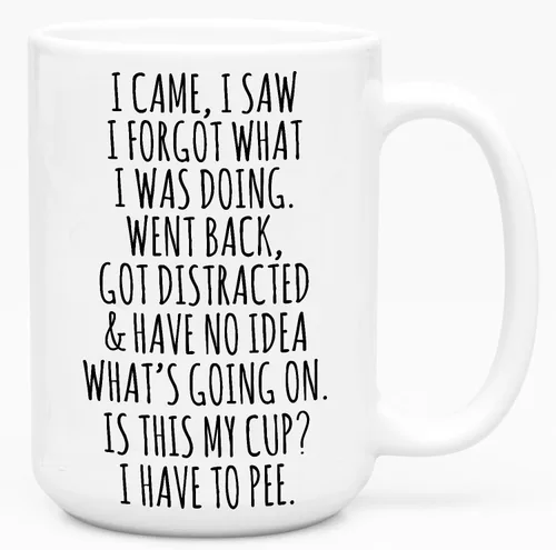 Miniatura 9 de Taza de café divertida "Vine, vi y olvidé qué estaba haciendo" de 11 onzas – Regalos de cumpleaños para personas mayores, ciudadanos senior, abuelas