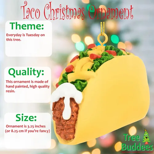 Miniatura 2 de Tree Buddees Adorno navideño de comida de tacos