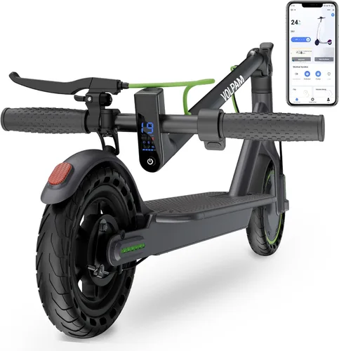 Scooter eléctrico para adultos con neumático sólido de 8.5"/10", motor potente de 350 W/500 W y velocidad máxima de 19/22 MPH, alcance de 16/23 Gris