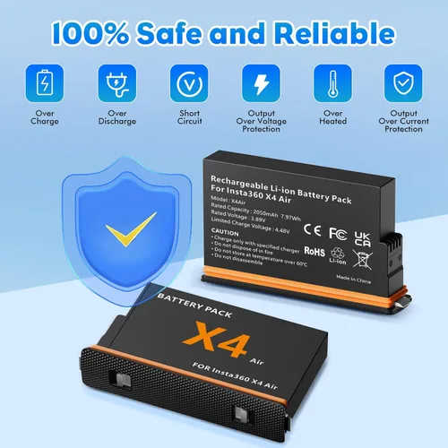Miniatura 3 de Baterías de aire X4 (2 paquetes) con concentrador de carga rápida de 27 W, estuche de carga rápida dual con pantalla LCD, hub de cargador