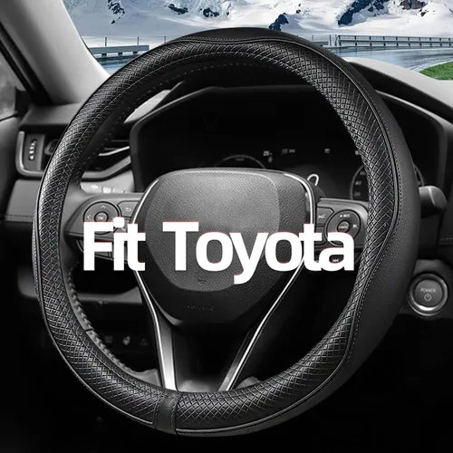 Funda para Volante de Coche para Toyota - Camry RAV4 Corolla Sienna, Highlander, Diseño Deportivo, Negro Negro-a