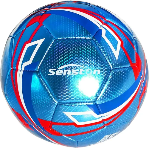 Miniatura 7 de Senston Balón de fútbol talla 3 y talla 4 y talla 5 para niños y adultos, balón de fútbol oficial para partidos y entrenamiento con bomba Azul