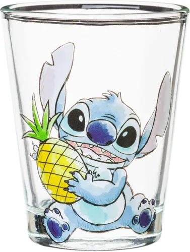 Miniatura 3 de Silver Buffalo Disney Lilo and Stitch Poses con fruta, helado y corazón, paquete de 4 mini vasos, 1.5 onzas Lilo y Stitch Comida y amor