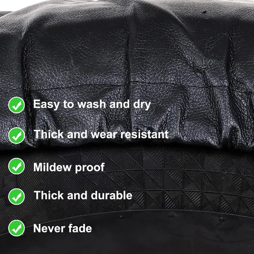 Miniatura 6 de Moonet Paquete de 2 fundas de cuero sintético grueso para llantas, protectores de ruedas resistentes para camiones, SUV, autocaravanas, cámper