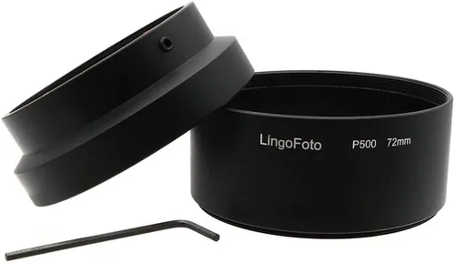Miniatura 8 de Tubo adaptador de metal de 2.835 in para Nikon Coolpix P500, tubo adaptador de filtro negro