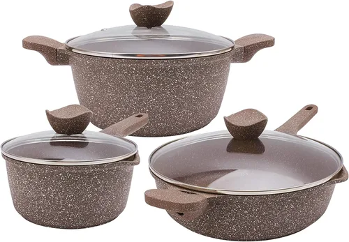 Miniatura 23 de Juego de utensilios de cocina antiadherentes de aluminio fundido Country Kitchen - Utensilios de cocina duraderos para cocina diaria, mango redondo