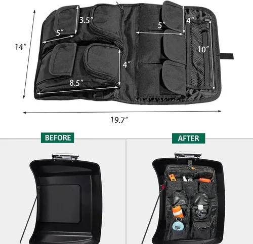 Miniatura 2 de Mofun Tour Pack - Organizador de tapa para alforjas, bolsa de almacenamiento de equipaje compatible con Harley Touring FLT FLH 1999-2013
