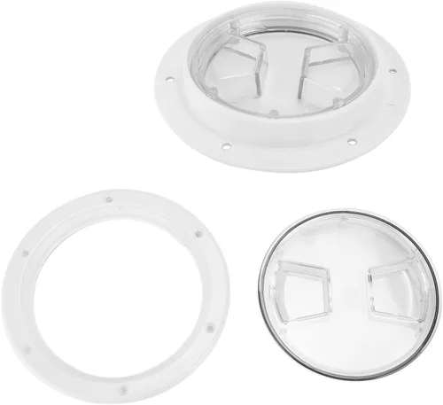Miniatura 10 de Yctze Escotilla de acceso para cubierta de barco, placa de ABS redonda blanca para caravana, yate, barco, escotilla de acceso (6 pulgadas)