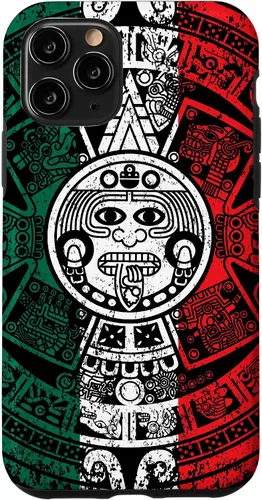 Miniatura 28 de Funda de la bandera de México con calendario azteca maya para iPhone 11