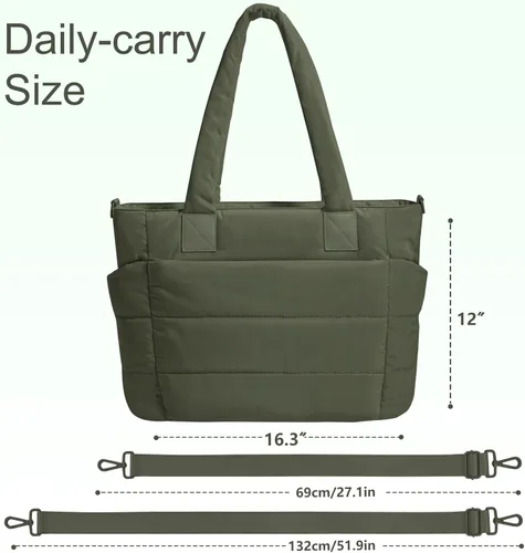 Miniatura 4 de Bolso de mano acolchado para mujer, bolso grande de enfermera, bolso de hombro con cremallera para trabajo y viajes