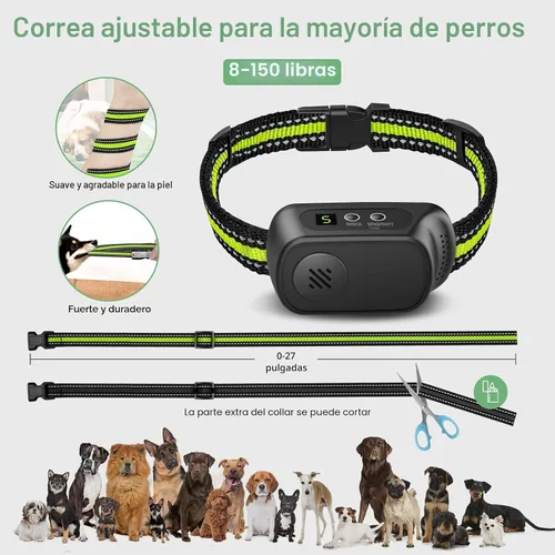 Miniatura 3 de Collar antiladridos recargable para perros con pitido, vibración y choque, collar antiladridos para perros pequeños, medianos y grandes, dispositivo