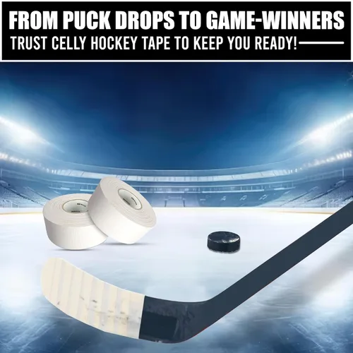 Miniatura 7 de Cinta de palo de hockey, 1.5 pulgadas de ancho, paquete de 2, cinta de tela de hockey sobre hielo y rodillos, porteros, cinta de bate de béisbol