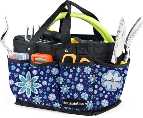 Miniatura 11 de Housolution Bolsa de Jardinería, Bolsa de Almacenamiento de Herramientas de Jardín de Lujo y Organizador para el Hogar con Bolsillos, Resistente al