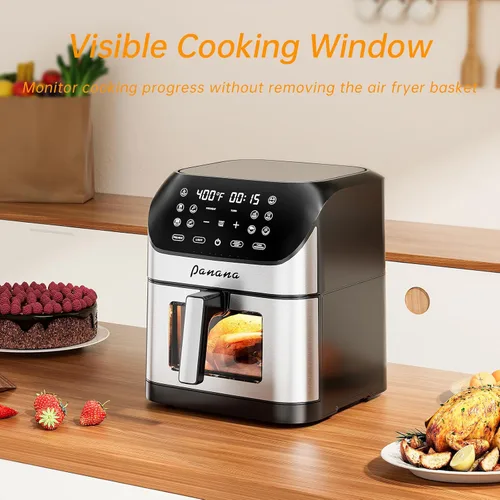 Miniatura 7 de Panana Freidora de aire de 8.5 cuartos para comidas rápidas y fáciles, freidora de aire compacta con 10 funciones preestablecidas, freidora de aire