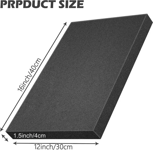 Miniatura 2 de 6 hojas de espuma de poliuretano, 16 x 12 x 1.5 pulgadas, insertos de espuma cortables para estuches, almohadillas de espuma de embalaje para caja