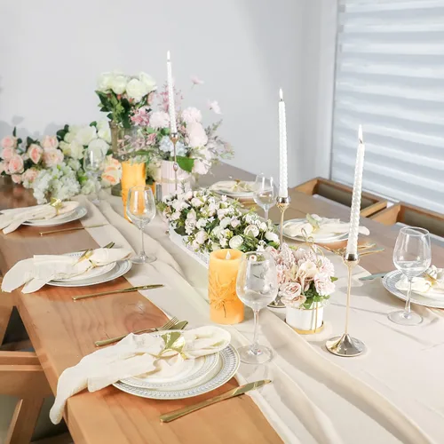 Miniatura 4 de Servilletas de tela para cena 10 unidades, servilletas de gasa 100% algodón natural suave, servilletas lavables ideales para bodas, decorativas