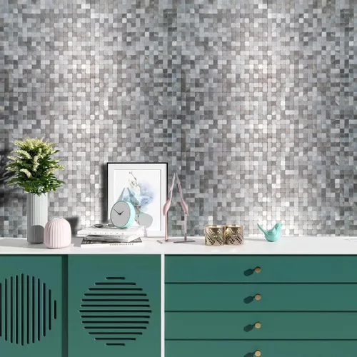 Miniatura 6 de XUANINY 10 hojas de azulejos de aluminio de superficie negra para loseta en muro para cocina