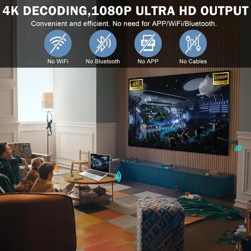 Miniatura 7 de Beyn - Transmisor y receptor inalámbrico HD, pantalla LED mejorada 2026, decodificación 4K y salida de 1080P, extensor inalámbrico HD Plug and Play