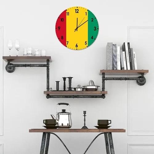Miniatura 740 de Cheyan Reloj de pared con bandera de Canadá de 12 pulgadas, silencioso, sin tictac, de PVC, funciona con pilas, reloj redondo decorativo, regalo