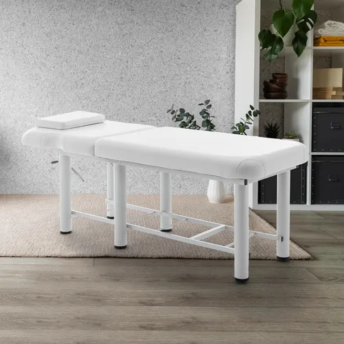 Hohuqeri Cama de masaje profesional de 73 pulgadas, mesa de tratamiento de terapia física estacionaria, cama de salón con reposacabezas extraíble,