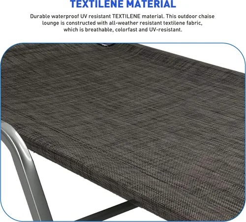 Miniatura 5 de EasyGo - Tumbona para patio, silla de aluminio para patio, reclinable, ajustable, para exteriores, patio, playa, porche, piscina, sillón reclinable