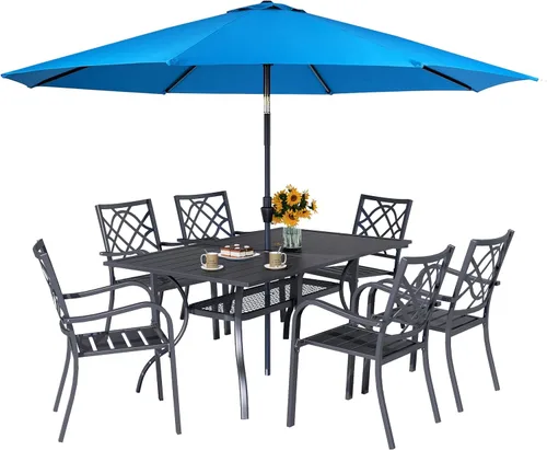 Miniatura 10 de 2 sillas de comedor al aire libre, sillas apilables de hierro forjado para patio, bistró, con reposabrazos para jardín, porche, patio trasero, Negro