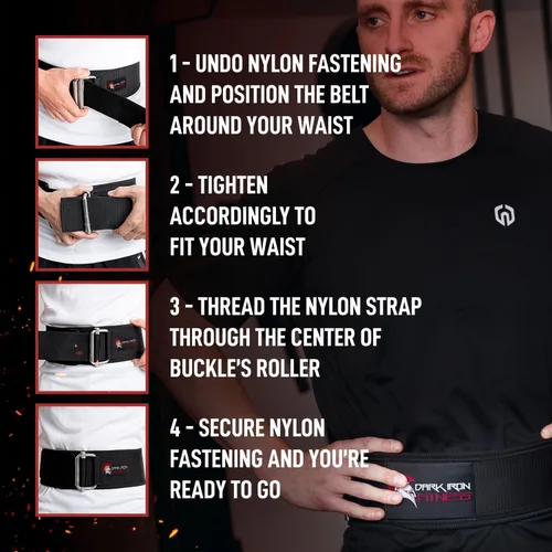 Miniatura 5 de Dark Iron Fitness Self-Locking Weight Lifting Belt for Powerlifting, Squats, Premium Gym Core & Back Support, Weightlifting Training Equipment
