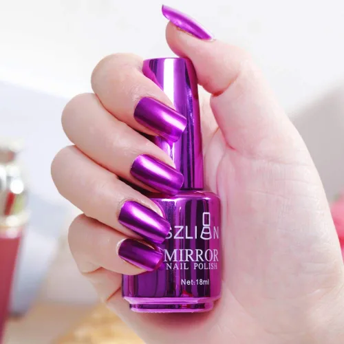 Miniatura 10 de Ofanyia Esmalte de uñas metálico de larga duración brillante para arte de uñas, efecto espejo, esmalte de uñas de gel 2#