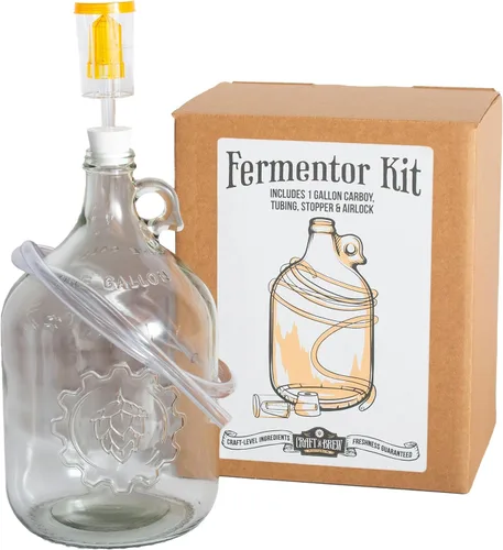 Miniatura 2 de Craft A Brew - Jarra de fermentación 1 paquete - Para elaboración casera - Incluye jarras fermentadoras de vidrio de 1 galón, esclusas y tapón