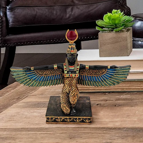 Miniatura 2 de Design Toscano Isis Woman Diety of Beauty - Estatua egipcia de decoración, 8 pulgadas de ancho, 6 pulgadas de alto, resina de piedra fundida