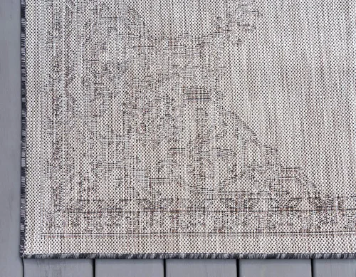 Miniatura 10 de Unique Loom Outdoor Traditional Collection Alfombra de Área - Antique (Corredor de 2' x 6' 1", Gris Carbón/Natural)