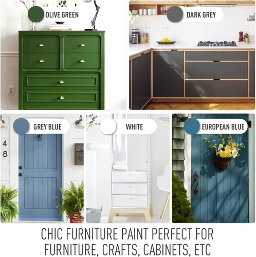 Miniatura 6 de DWIL Pintura acrílica para madera para muebles, semibrillante, adecuada para renovación de superficies de madera, no tóxica e inodora, ecológica