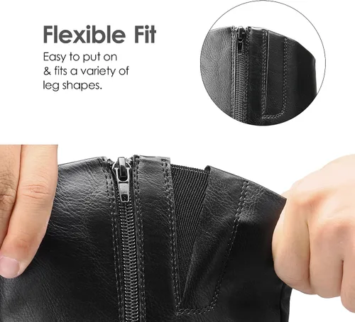Miniatura 4 de DREAM PAIRS Botas para mujer hasta la rodilla, cómodas botas de equitación con cremallera lateral