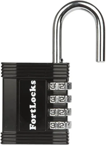 Miniatura 5 de FortLocks Candado – Cerradura de combinación de 4 dígitos para gimnasio al aire libre y escuela, valla, funda y cobertizo – Juego de reinicio