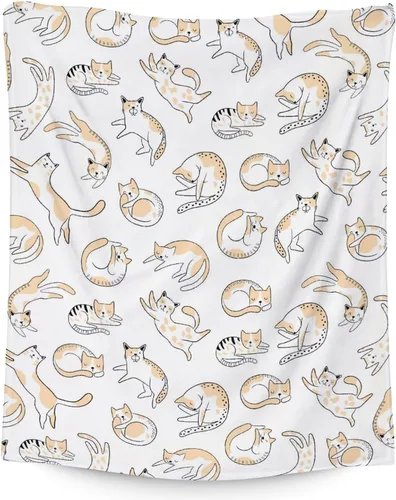 Miniatura 20 de Manta de gato para niños, tamaño de regazo de 30 x 40 pulgadas, manta de felpa suave y peluda para regalo, manta negra de dibujos animados