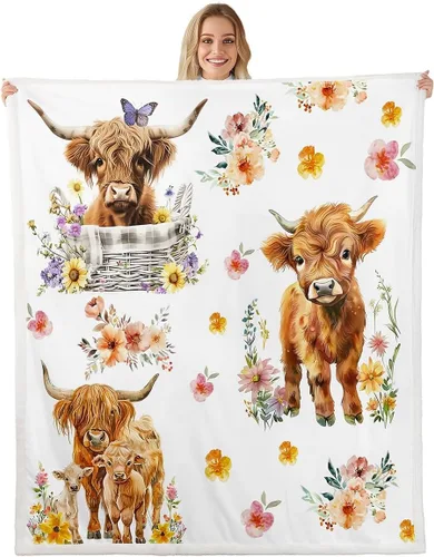 Miniatura 27 de Erosebridal Rooster Fleece Throw Blanket 40"x50" for Bedroom Living Rooms Sofa Couch,Chicken Farmhouse Sherpa Blanket,Wildflower Fuzzy Plush