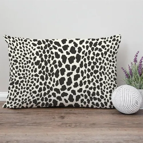 Miniatura 4 de Funda de almohada con estampado de leopardo negro, funda de almohada de piel de animal de 12 x 16 pulgadas, almohada decorativa para el hogar