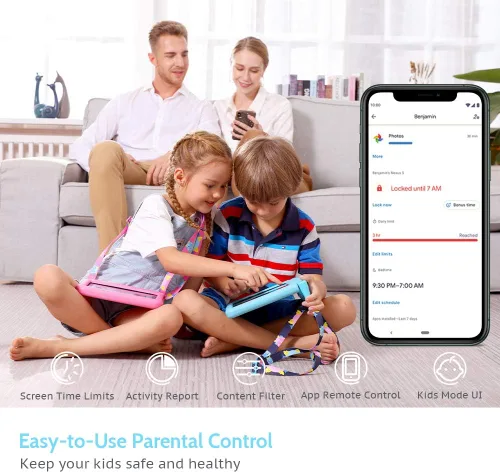 Miniatura 2 de Tablet para niños Dragon Touch de 10 pulgadas con pantalla IPS HD Android, 32 GB de almacenamiento, 2 GB de RAM, procesador Quad Core, KIDOZ