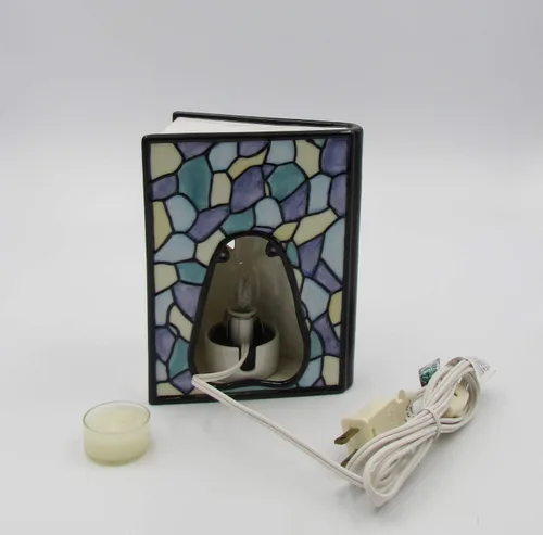 Miniatura 2 de Cosmos Libro de mosaico de cruz con luz nocturna, 5 1/4 "x 3 1/4" x 7 "H