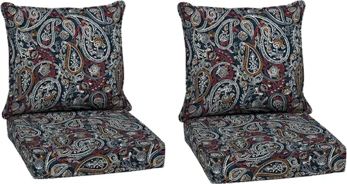 Miniatura 16 de Arden Outdoor Deep Seat Cushion Set, 24 x 24 pulgadas, Cojín para patio resistente al clima, a la lluvia y a la decoloración para silla, sofá y sofá