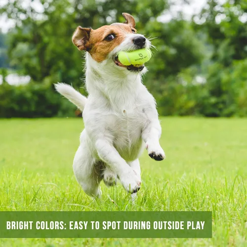 Miniatura 3 de Hyper Pet Pelotas de tenis para perros; juguetes seguros para perros para ejercicio y entrenamiento; 2 unidades (paquete de 1); los colores pueden