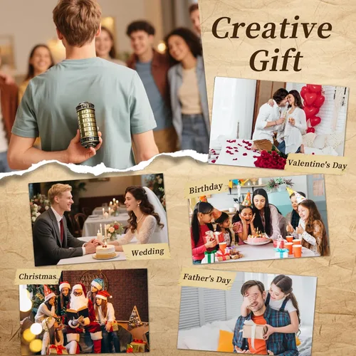 Miniatura 6 de CoEjokno Da Vinci Code Numeric Cryptex Caja de Rompecabezas de Dinero para Regalo en Efectivo, Caja de Joyería con Compartimento Oculto, Regalo