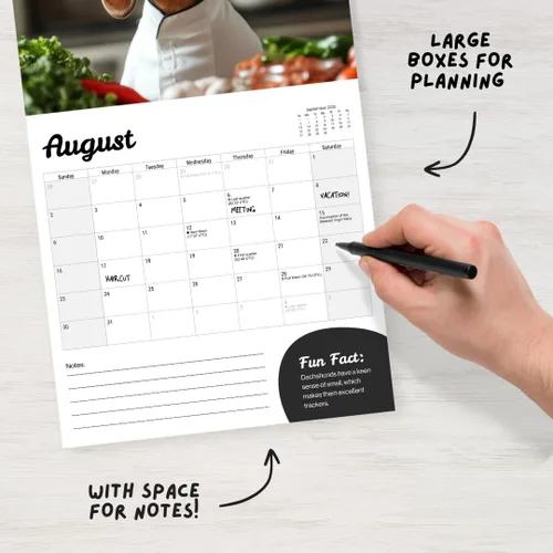 Miniatura 5 de Calendario de perro salchicha 2026 – Calendario de pared grande de 12 meses 2026 – Planificador de pared para perro mensual hecho por Fun Pets