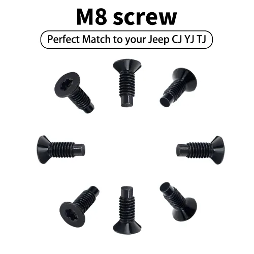 Miniatura 7 de 8 piezas de pernos estilo OEM para Jeep compatibles con Jeep Wrangler 1976-1986 CJ 1987-1995 YJ 1997-2006 TJ, tornillos Torx M8 para soportes de luz
