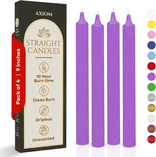 Miniatura 43 de Axiom Candles - Velas cónicas de 10 pulgadas sin goteo - Velas altas sin perfume y sin humo - 9 horas de combustión - Velas cónicas para el hogar