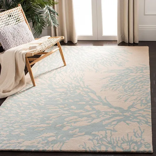 Miniatura 12 de SAFAVIEH Bella Collection BEL115B - Alfombra de lana de primera calidad hecha a mano de 6 x 9 pies, color beige y terracota Beige/Terracota