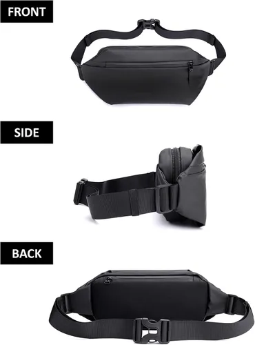Miniatura 3 de Riñonera para hombres y mujeres Riñonera ajustable (cinturón de 28 a 63 pulgadas) – Bolsa grande impermeable para senderismo, correr, viajes, Azul