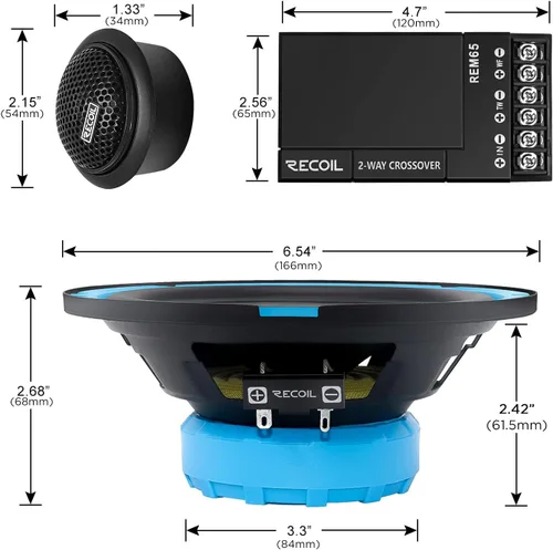 Miniatura 6 de RECOIL REM65 Echo Series - Sistema de altavoces para audio de coche de 6,5 pulgadas
