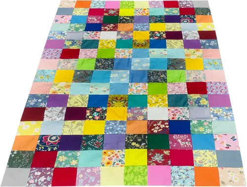 Miniatura 2 de LUMANSUO 50 piezas de tela de algodón de 12 x 12 pulgadas, retazos para acolchado, paquetes de tela de algodón para bricolaje, diseño floral
